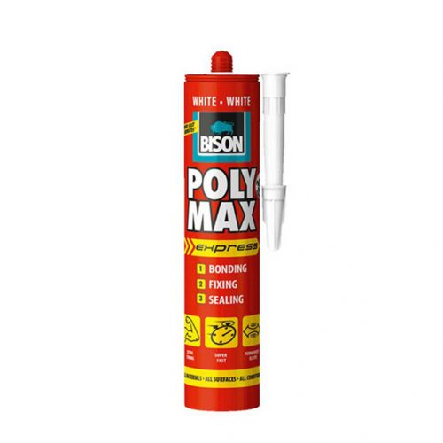 BISON Poly Max Expressz Fehér Tömítő, SM Polymer Ragasztó, 425g