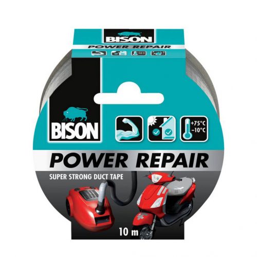 BISON Power Repair Szöveterősített Ragasztószalag, szürke, 10m