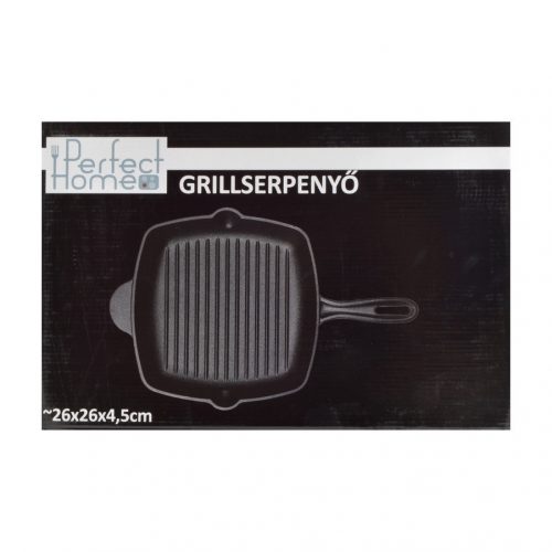 Csőrös grillserpenyő (26x26x4,5 cm-es)