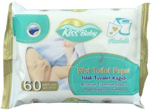 Nedves WC papír Kiss Baby 60 darabos