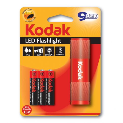 Kodak Elemlámpa 9 x LED (+3AAA) piros