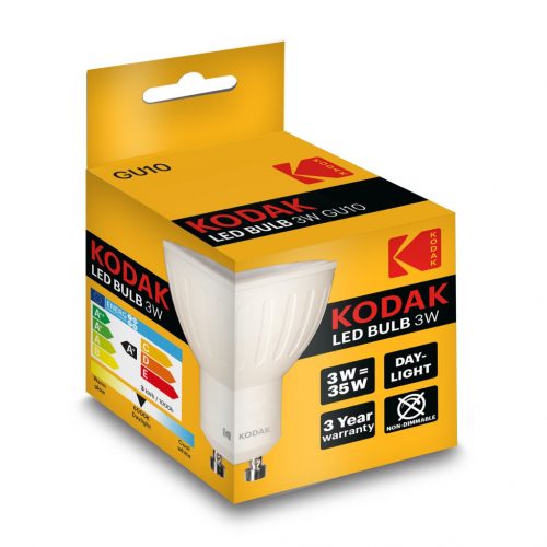 Kodak LED Izzó Spot Alu-Plastic 3W GU10 110° 6000K (240 lumen)