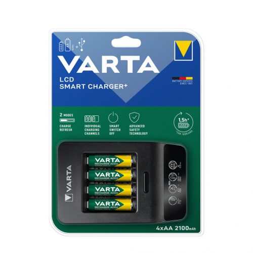 VARTA Akkutöltő LCD Smart + 4x2100mAh AA (AA/AAA)