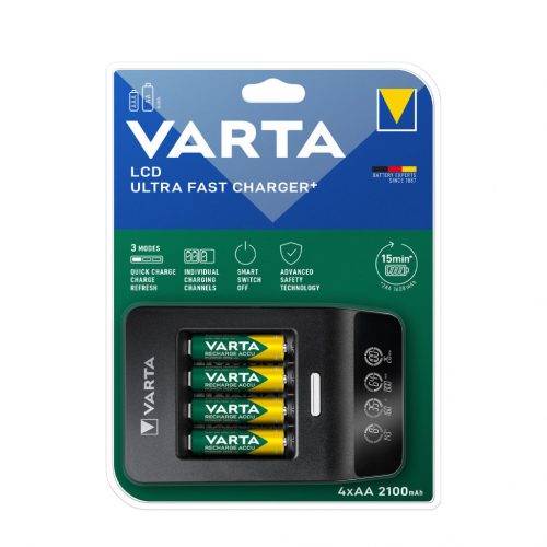 VARTA Akkutöltő Gyorstöltő + 4x2100mAh AA 15 perces (AA/AAA)