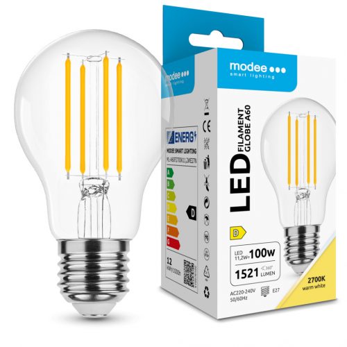 Modee LED Izzó Filament A60 11,2W E27 320° 2700K (1521 lumen) ERP