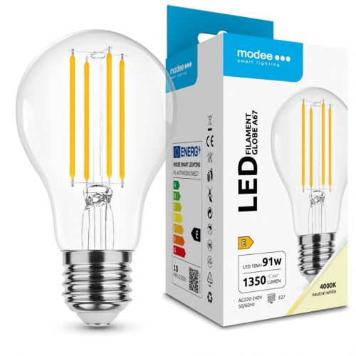 Modee LED Izzó Filament A67 10W E27 360° 4000K (1350 lumen) ERP