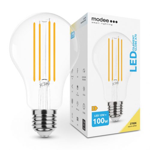 Modee LED Izzó Filament A70 12W E27 360° 2700K (1521 lumen) ERP