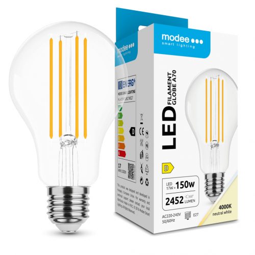 Modee LED Izzó Filament A70 17W E27 360° 4000K (2452 lumen) ERP