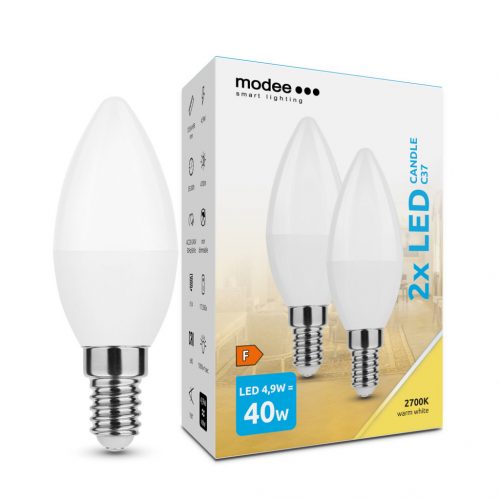 Modee Lighting LED Izzó Gyertya (Candle) 4,9W E14 200° 2700K (470 lumen) ERP B2