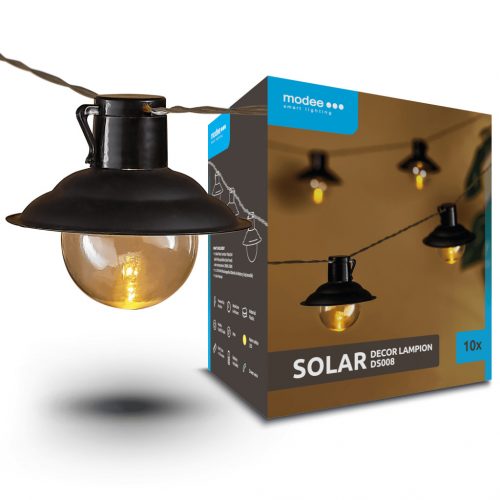 Modee Lighting LED Szolár Napelemes Dekor Lampion 10db 4,7m DS008