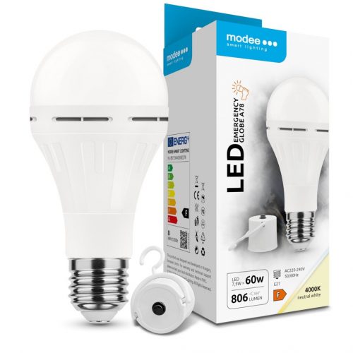 Modee LED Emergency Izzó Globe A78 7,5W E27 180° 4000K (806 lumen)