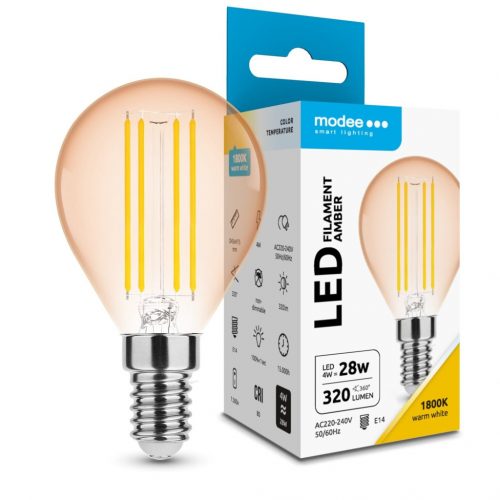 Modee Lighting LED Filament Amber Globe Mini G45 4W E14 320° 1800K (360 lumen)