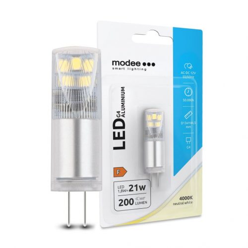 Modee Lighting LED Izzó G4 Aluminium AC-DC 12V 1,8W 4000K (200 lumen) ERP B1