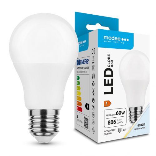 Modee Lighting LED Izzó Globe A60 8,5W E27 200° 6000K (806 lumen) ERP