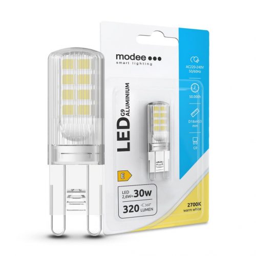 Modee Lighting LED Izzó G9 Alumínium 2,6W 2700K (320 lumen) ERP B1