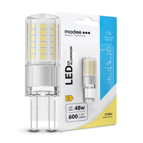 Modee Lighting LED Izzó G9 Aluminium 5W 2700K (600 lumen) ERP B1