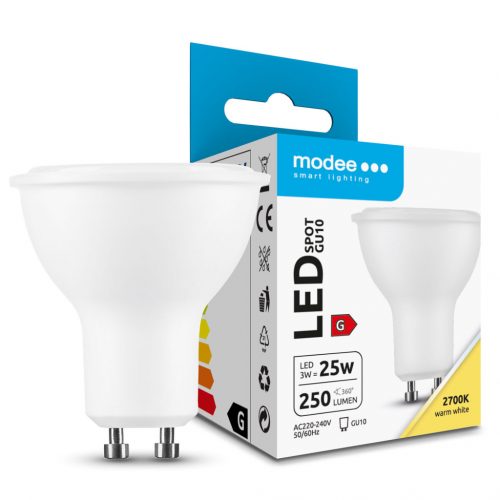 Modee Lighting LED Izzó Spot Alu-Plastic 3W GU10 110° 2700K (250 lumen) ERP