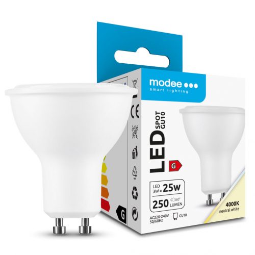 Modee Lighting LED Izzó Spot Alu-Plastic 3W GU10 110° 4000K (250 lumen) ERP