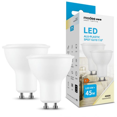 Modee Lighting LED Izzó Spot Alu-Plastic 6W GU10 110° 4000K (550 lumen) ERP B2