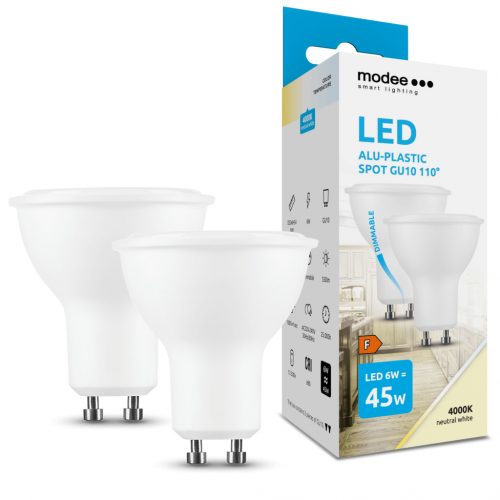 Modee LED Izzó Spot Alu-Plastic 6W GU10 110° 4000K (550 lumen) dimm. ERP B2