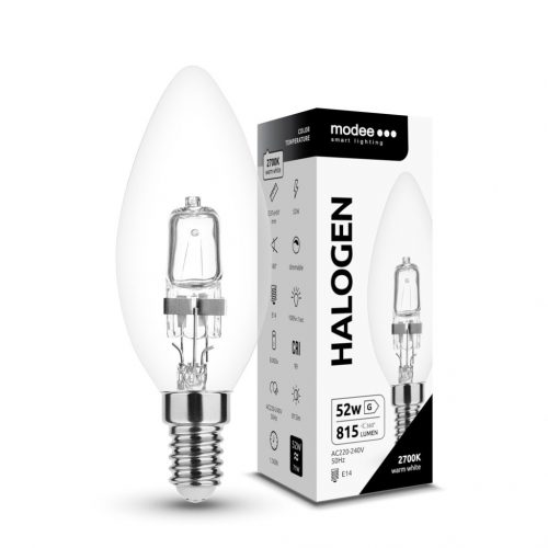 Modee Smart Lighting ECO Halogén Izzó Gyertya (Candle) 52W E14 (815 lumen)