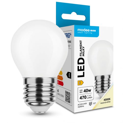 Modee LED Izzó Filament Milky G.Mini G45 4W E27 360° 4000K (470 lumen) ERP