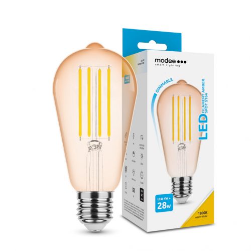 Modee LED Filament Amber ST64 4W E27 320° 1800K (360 lumen) dimm.