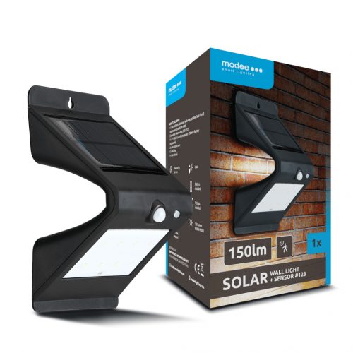 Modee Lighting LED Szolár Napelemes Fali Lámpa WS123 + sensor (150 lumen)