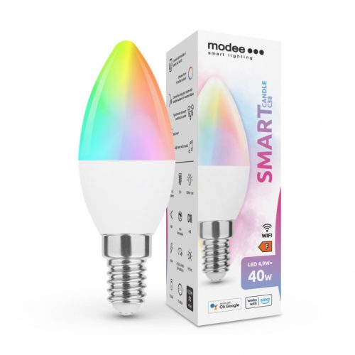 Modee LED Smart (Tuya Wi-Fi) Candle (Gyertya) C38 4,9W E14 180° RGB (470 lumen)