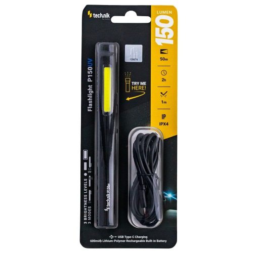 Technik Elemlámpa P150UV (akkumulátoros) LED+UV + USB-C (150 lumen)